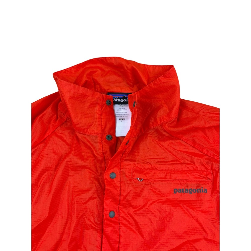 Patagonia Houdini Snap-T Pullover Mens S Orange Lightweight Windbreaker Jacket